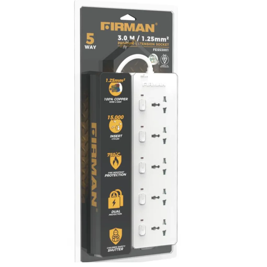 3 meters Firman USB Smart Extension Socket -